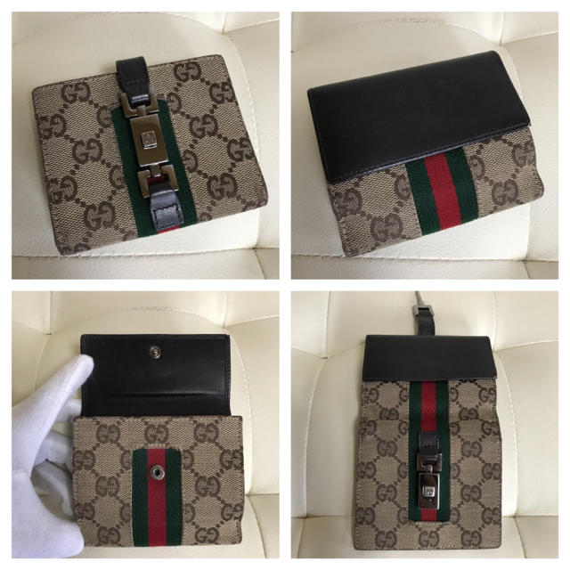 Gucci(グッチ)のGUCCI グッチ シェリーライン  折財布 レザー キャンバス 財布 付属あり レディースのファッション小物(財布)の商品写真