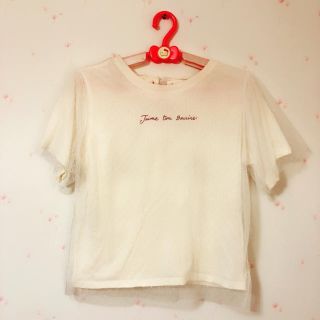 マジェスティックレゴン(MAJESTIC LEGON)のバックレースアップチュールロゴT(Tシャツ(半袖/袖なし))