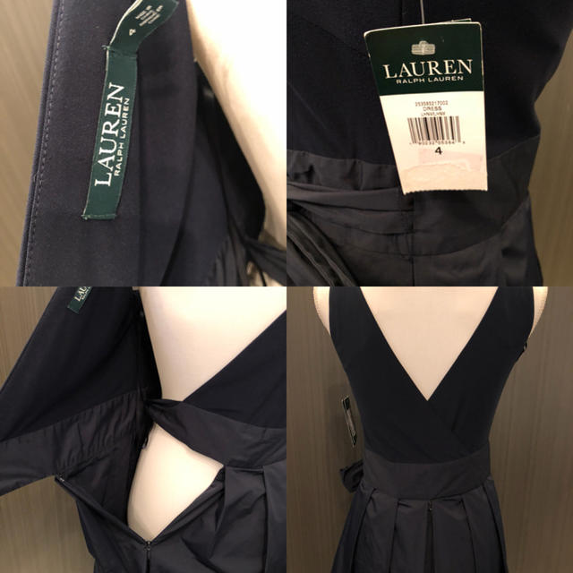 Ralph Lauren(ラルフローレン)の新品 ローレン ラルフローレン  ロング ネイビー ラップ ドレス レディースのフォーマル/ドレス(ロングドレス)の商品写真