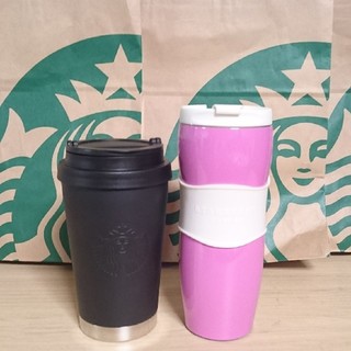 スターバックスコーヒー(Starbucks Coffee)のあさひ様専用   STARBUCKS     ピンク  マットブラック(タンブラー)