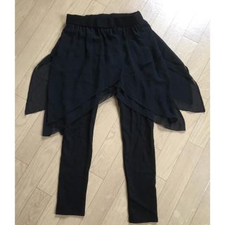 ザラ(ZARA)のZARA ブラックシフォンスカートとレギンス 美品！(ひざ丈スカート)