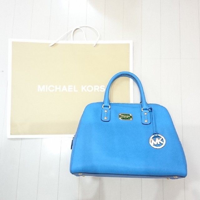 新品・MICHAEL KORSマイケルコース・ターコイズブルー２wayバック