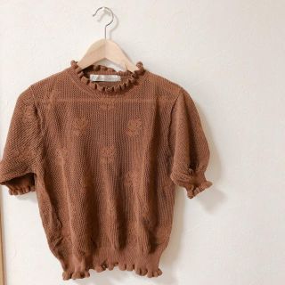 ドットアンドストライプスチャイルドウーマン(Dot&Stripes CHILDWOMAN)のdot&stripes 透かし編みプルオーバー(カットソー(半袖/袖なし))