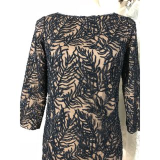 タダシショウジ(TADASHI SHOJI)の新品同様 2 Tadashi Shoji ドレス 膝丈ワンピース ネイビー(ひざ丈ワンピース)