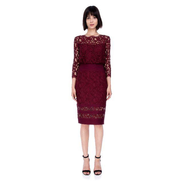 新品 2 Tadashi Shoji 膝丈ワンピース ドレス レッド | angeloawards.com