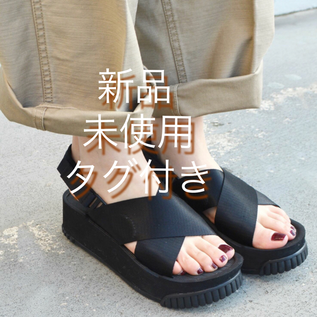 SHIPS(シップス)のSHIPS別注【SHAKA】PLATFORM CROSS 24cm BLACK レディースの靴/シューズ(サンダル)の商品写真