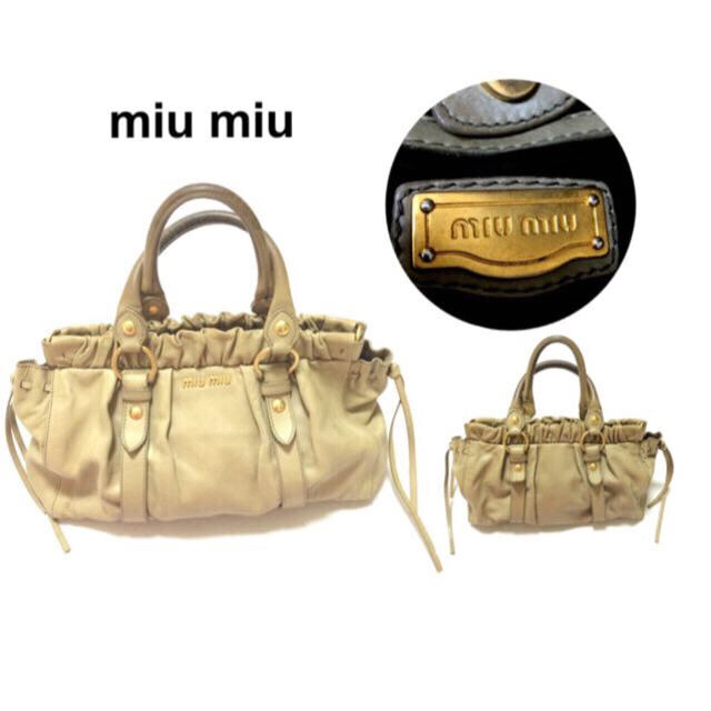 miumiu(ミュウミュウ)のmiumiu！2wayバッグ！ベージュ レディースのバッグ(ハンドバッグ)の商品写真