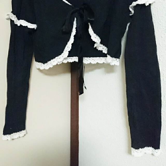 h.naoto(エイチナオト)のh.NAOTO frill   2wayボレロ   黒白 レディースのトップス(ボレロ)の商品写真