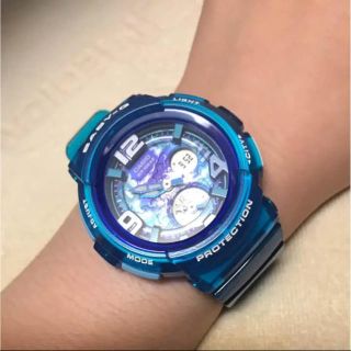 ジーショック(G-SHOCK)のG-SHOCK BGA-190GL-2BJF ブルー 美品(腕時計)