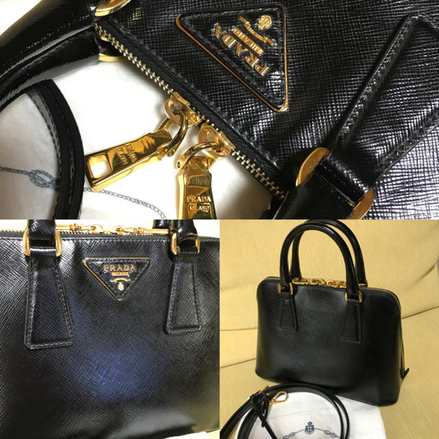 PRADA(プラダ)のプラダ  正規品  サフィアーノ ベルニーチェ BL0838  ブラック  艶 レディースのバッグ(ショルダーバッグ)の商品写真