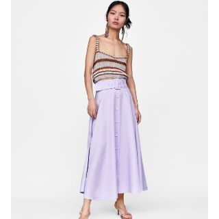 ザラ(ZARA)のZARA　ベルト付きスカート(ロングスカート)