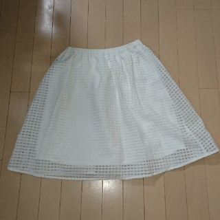 スカート 白 フリーサイズ(ひざ丈スカート)