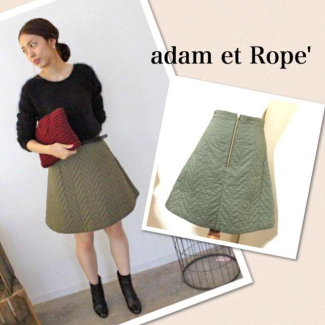 Adam et Rope'(アダムエロぺ)のアダムエロペ キルティングスカート レディースのスカート(ひざ丈スカート)の商品写真