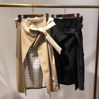 ラウンジドレス(Loungedress)の【新品】Loungedress(ラウンジドレス) レースラップスカート(ひざ丈スカート)