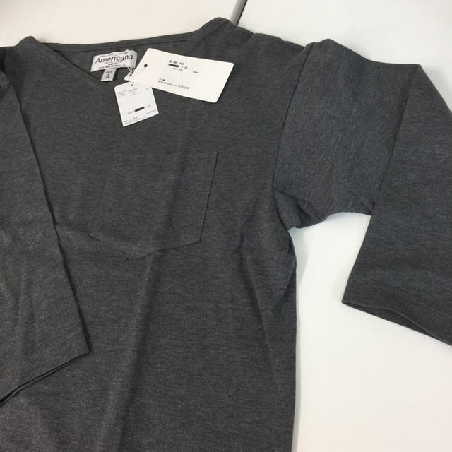 AMERICANA(アメリカーナ)の新品タグ付き アメリカーナ  Americana Tシャツ  ワンサイズ グレー レディースのトップス(Tシャツ(長袖/七分))の商品写真