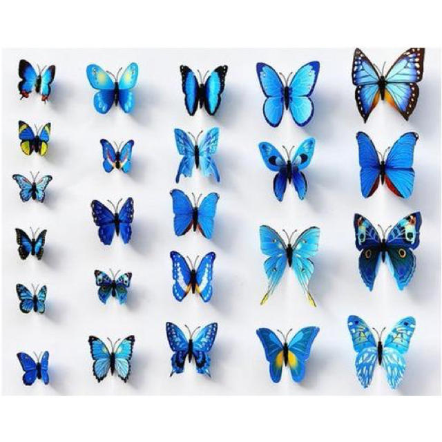 ３ｄウォールステッカー おしゃれ壁紙 蝶々 ブルーの通販 By George K Shop ラクマ