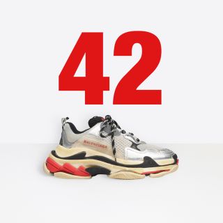 バレンシアガ(Balenciaga)のバレンシアガBalenciagaトリプルSスニーカー42シルバーtriple s(スニーカー)