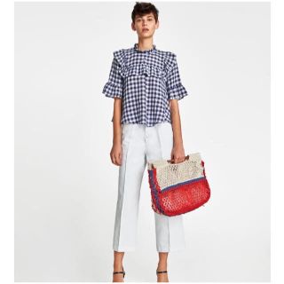 ザラ(ZARA)のZARA 新品 ギンガムチェックブラウス Sサイズ(シャツ/ブラウス(半袖/袖なし))