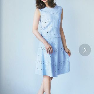 ストロベリーフィールズ(STRAWBERRY-FIELDS)の水色 ニット ツーピース 新品 タグ付き(セット/コーデ)