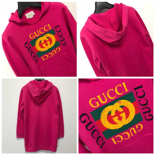 Gucci(グッチ)の幸子様 専用 GUCCI 18SS ヴィンテージ ロゴ キッズ パーカー レディースのトップス(パーカー)の商品写真