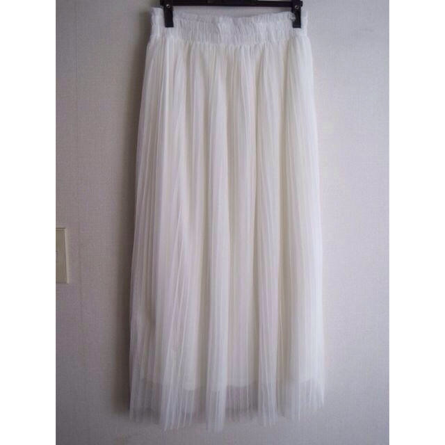WEGO(ウィゴー)の白のプリーツスカート レディースのスカート(ロングスカート)の商品写真