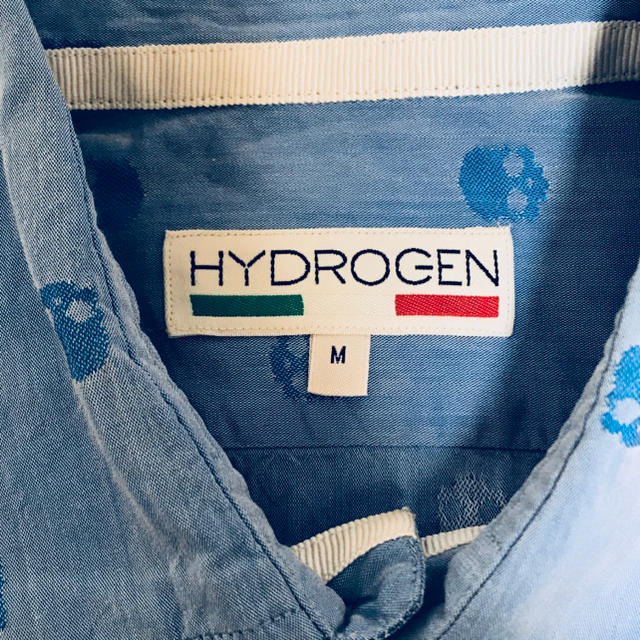 HYDROGEN(ハイドロゲン)の美品 HYDROGEN ハイドロゲン スカル織り長袖シャツM メンズのトップス(シャツ)の商品写真