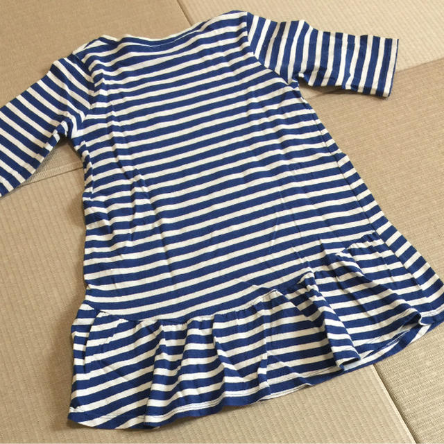 GU(ジーユー)のGU＊5分袖ボーダーワンピ＊120cm キッズ/ベビー/マタニティのキッズ服女の子用(90cm~)(ワンピース)の商品写真