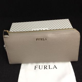 フルラ(Furla)のFURLA フルラ エンボスレザー ライトグレー L字ファスナー 長財布(財布)