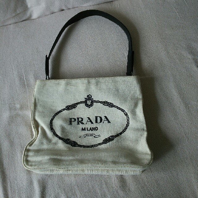 PRADA - プラダ 正規品 リメイク カナパデカロゴ トートバッグ カナパ