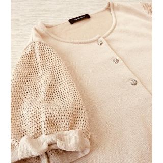 ルネ(René)の【美品】Rene basic  袖メッシュカーディガン  カメリアボタン♡(カーディガン)