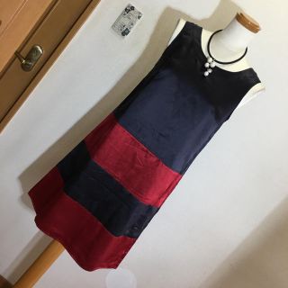 トミーヒルフィガー(TOMMY HILFIGER)のトミーヒルフィガー シルクワンピース 4 S〜M 美品(ひざ丈ワンピース)