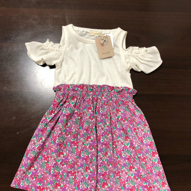 Seraph(セラフ)のseraph セラフ肩開きワンピース キッズ/ベビー/マタニティのキッズ服女の子用(90cm~)(ワンピース)の商品写真