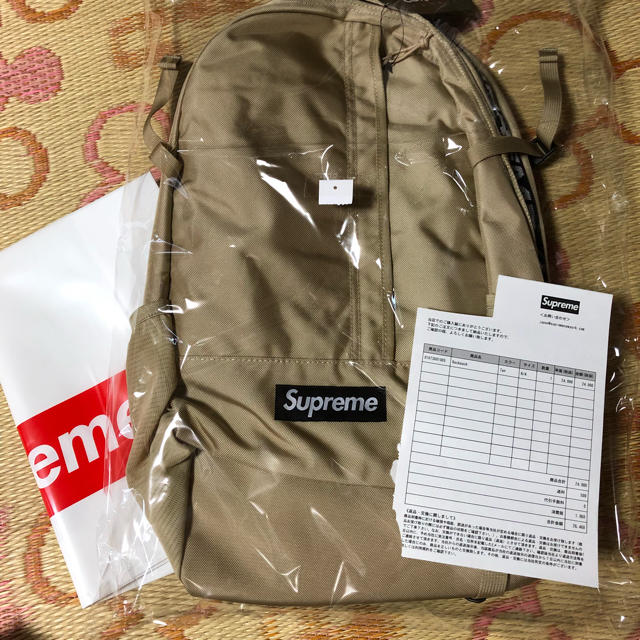 supreme  2018ss backpack Tan