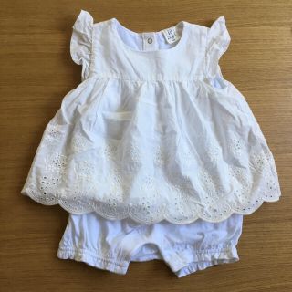 ベビーギャップ(babyGAP)のbaby gap フリルロンパース チュニック風(ロンパース)