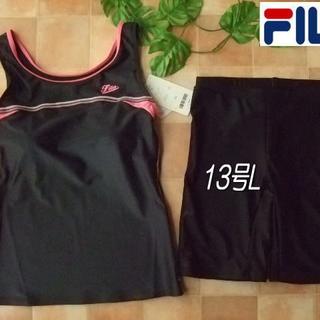 フィラ(FILA)の◆新品◆FILAフィラ・ラン型袖なし・フィットネス水着・13号・グレ-ピンク黒(水着)