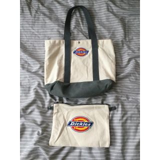 ディッキーズ(Dickies)のトートバック ディッキーズ 白×カーキ インナーポーチ付き(トートバッグ)