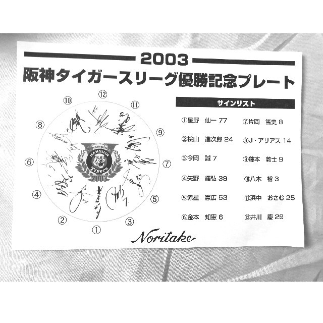 阪神タイガース - 【新品】ノリタケ☆阪神タイガース2003優勝記念