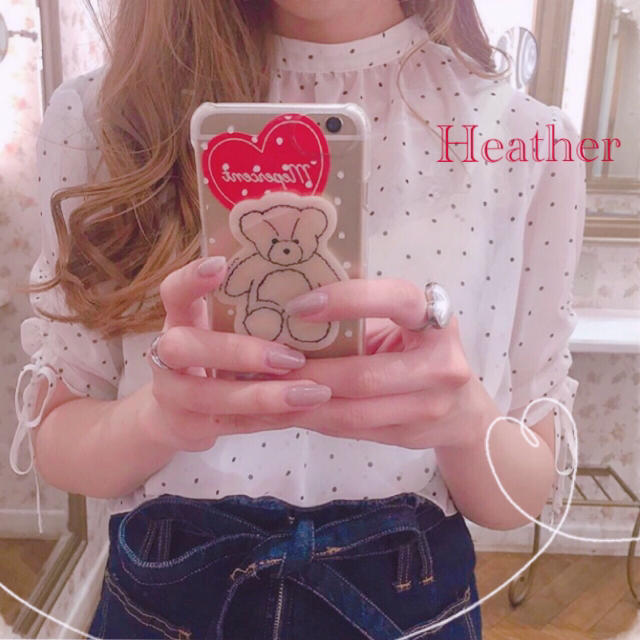 heather(ヘザー)の【今期】シフォンドットハイネックブラウス♡フーズフーチコ、マジェスティックレゴン レディースのトップス(シャツ/ブラウス(半袖/袖なし))の商品写真