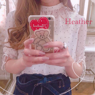 ヘザー(heather)の【今期】シフォンドットハイネックブラウス♡フーズフーチコ、マジェスティックレゴン(シャツ/ブラウス(半袖/袖なし))