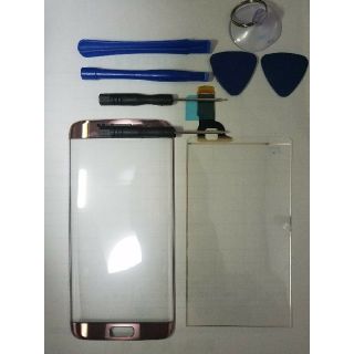 S7EDGE ピンクゴールド フロントガラス交換セット のり 工具 デジタライザ(その他)