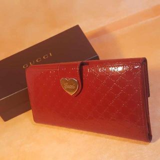 グッチ(Gucci)の正規品美品★マイクログッチシマ ハート レッド 203550★コメント下さい♪(財布)