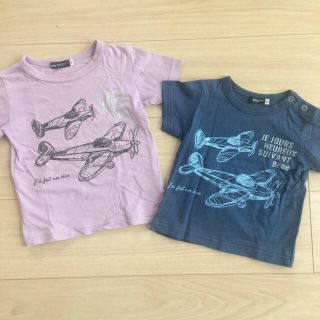 ベベ(BeBe)のべべ☆色違いTシャツ2枚セット！ファミリア パンツ2枚セット！(Tシャツ/カットソー)