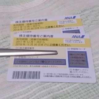 エーエヌエー(ゼンニッポンクウユ)(ANA(全日本空輸))のANA株主優待券 2枚 バスワード連絡可(その他)