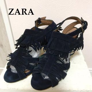 ザラ(ZARA)のZARAザラ✴︎本革フリンジサンダル♡(サンダル)