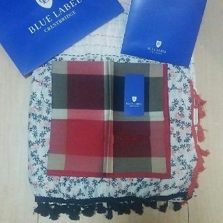 バーバリーブルーレーベル(BURBERRY BLUE LABEL)の新品送料込！三陽商会 ブルーレーベルクレストブリッジ &ショール ２点セット(ハンカチ)