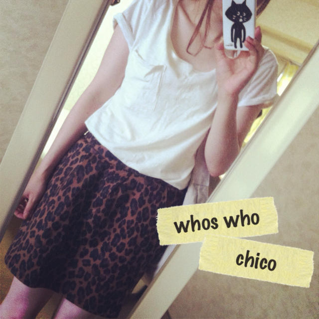 who's who Chico(フーズフーチコ)のwhos who chico ヒョウ柄タ レディースのスカート(ひざ丈スカート)の商品写真