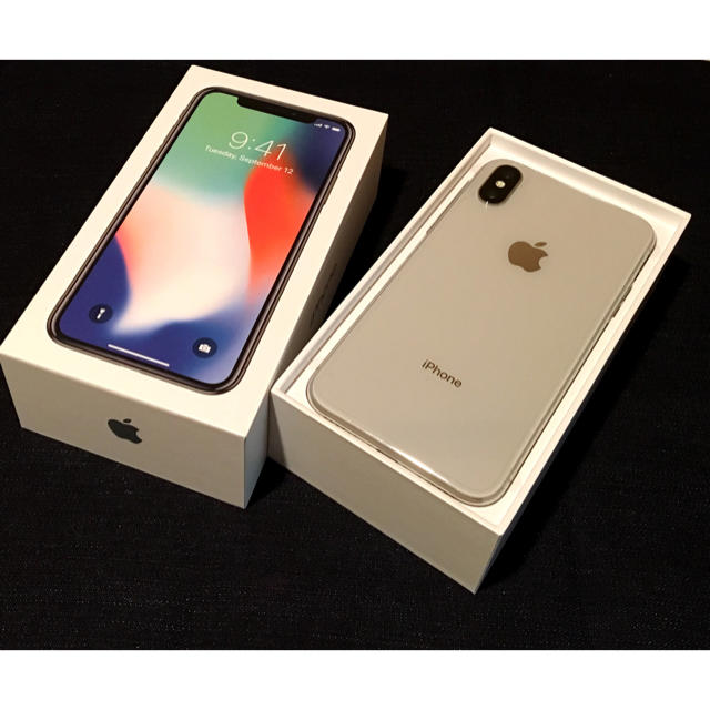 Apple(アップル)の【SIMフリー/新品未使用】iPhone X 64GB/シルバー/判定○ スマホ/家電/カメラのスマートフォン/携帯電話(スマートフォン本体)の商品写真