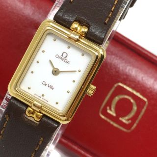 オメガ(OMEGA)のオメガ 値引き可能 デビル クォーツ 電池交換済 金張り 動作確認OK ホワイト(腕時計)