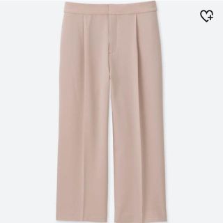 ユニクロ(UNIQLO)のUNIQLO ユニクロ ドレープワイドクロップドパンツ ピンクベージュ S(クロップドパンツ)