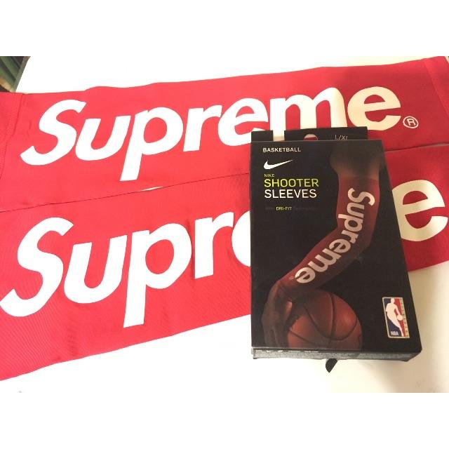 Supreme×Nike シュートスリーブ 赤 L/XL